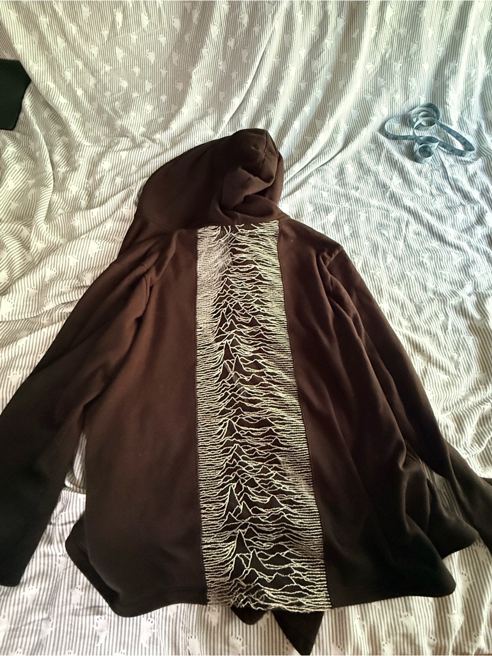 *rare* Discontinued Official Joy Division Unknown Pleasures Embroidered Cloak L - Picture 4 of 12
